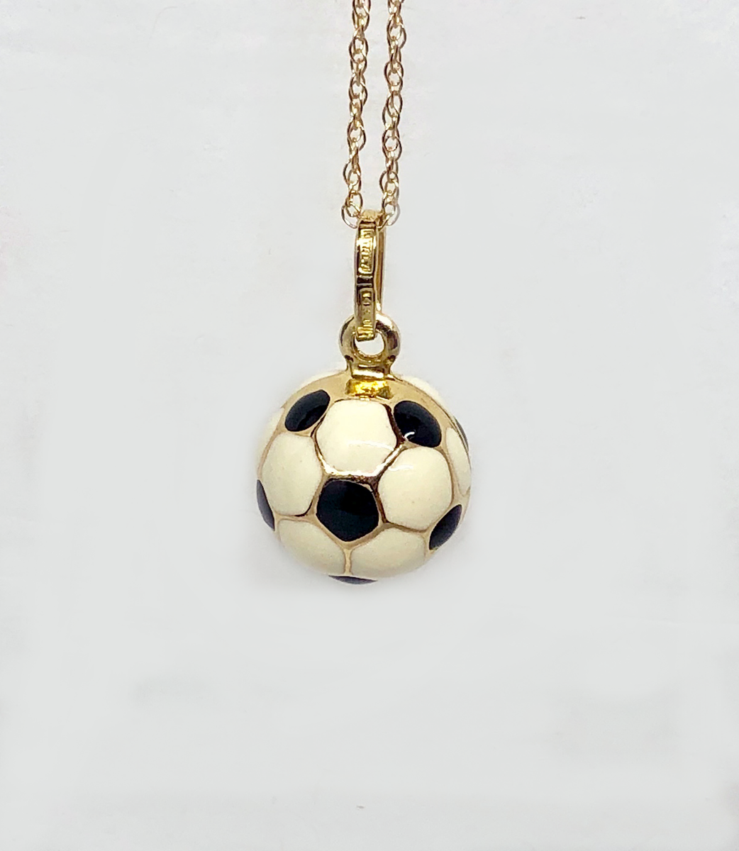 Pendant Only 14K store Yellow Gold Painted Enamel Soccer Shoe Pendant